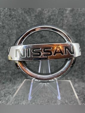 Nissan Logo Emblem P/N 3826 Chrome Plated Black Inlay 62890-6Z500